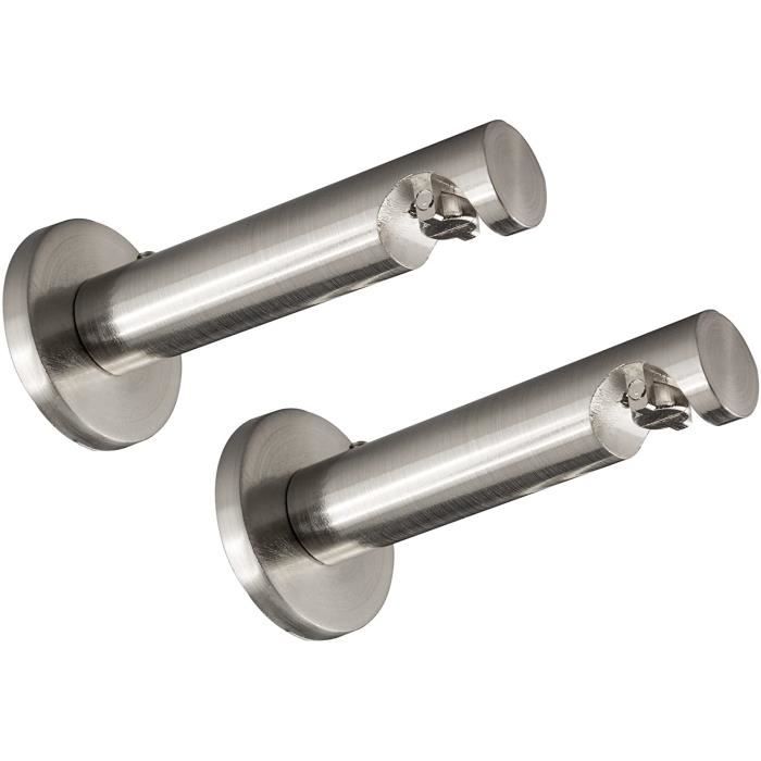 Lot De 2 Tringles À Rideaux Réglables En Acier Inoxydable Avec Embouts, Supports Et Kit De