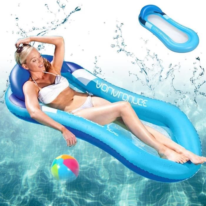 Hamac Flottant Piscine Gonflable - Chaise Flottante Avec Accoudoirs, 76x40,5x61cm, Support 113kg, été Plage