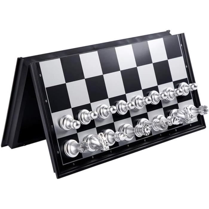 Jeu d'échecs 2 en 1 - OMABETA - Échiquier pliable - Portable - Pour