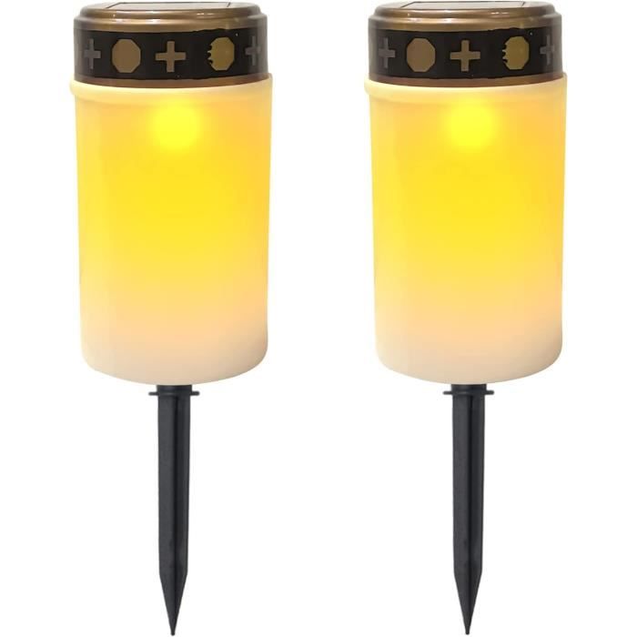 Bougie Solaire LED, Lanterne Funéraire pour Cimetière, Bougie