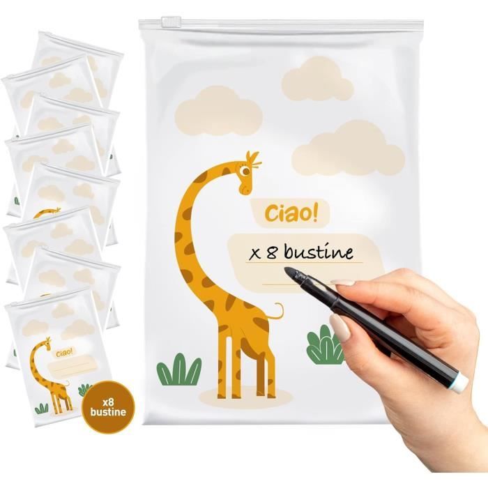 Sachets Hermétiques Pour Bébé Hôpital – 38x25 Cm, Avec Ours En Peluche – Réutilisables, Sans BPA