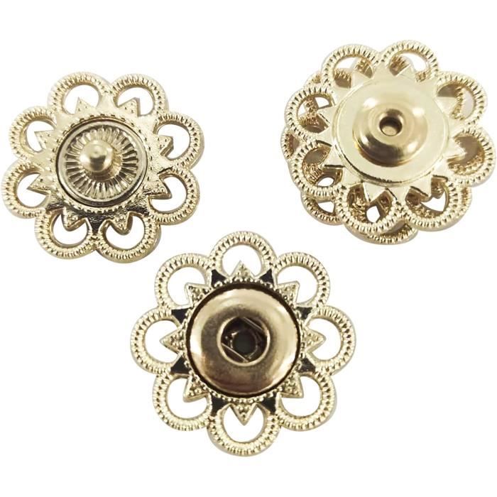 50 ensemble/pack 15mm boutons de presse en métal b... - Grandado
