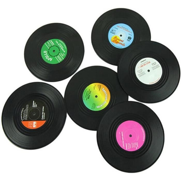 Lot De 6 Dessous De Verre Vinyle Vin et Copains