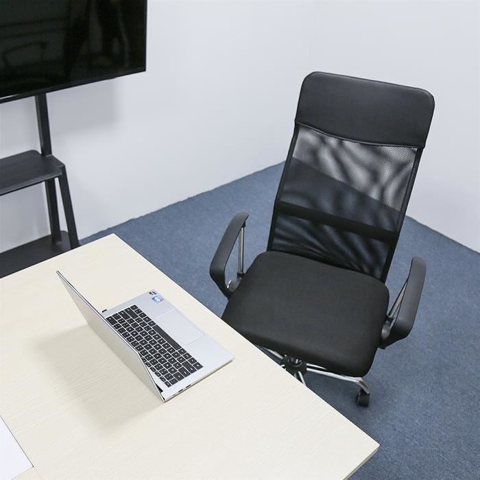 chaise de bureau ergonomique confortable--fauteuil pivotante avec accoudoirs--hauteur règalable 122-133cm