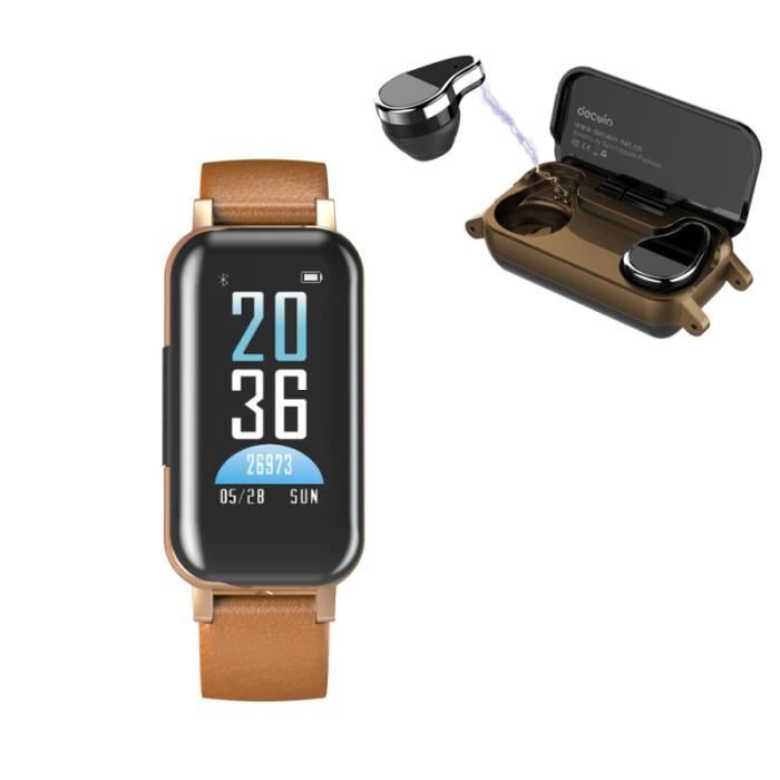 Montre Connect e Ecouteur Bluetooth Moniteur de Fr quence