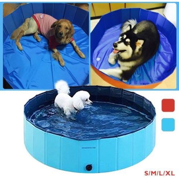 Baignoire 80*30cm Pour Animal Pliant Portatif Animal de Bain Chat Chien Piscine Animal Nettoyage Bleu