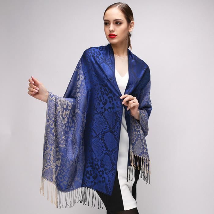 Echarpe femme pashmina Foulard Echarpe chal mode Femme bleu