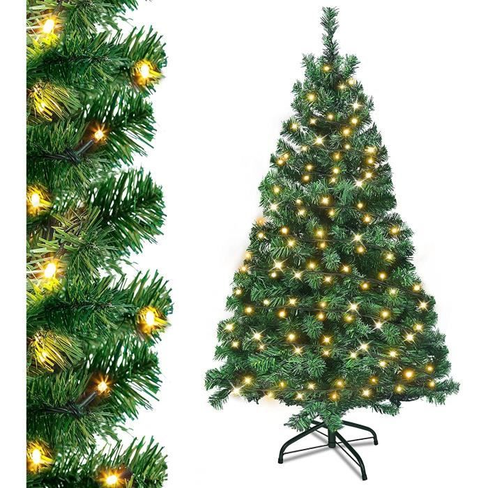 180cm Sapin de Noël avec éclairage Sapin de Noël Artificiel PVC avec