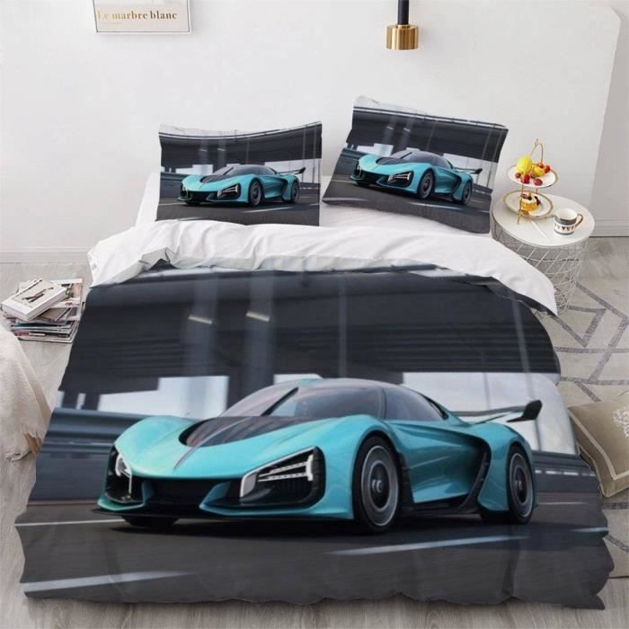 Homewish Housse De Couette 200x200 Coton Cool Autorennen, Parure De Lit