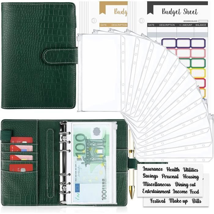 Classeur Budget Crocodile A6A5A7 Anneaux Pour Notebook