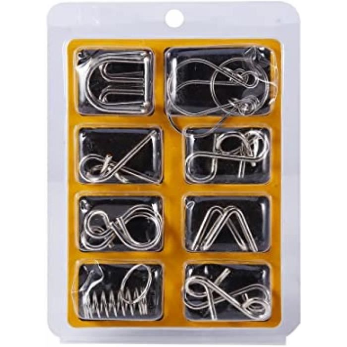 8 Pièces Casse-Tête Métallique Wire,Jeux Casse Tête Metal,Iq Test Casse