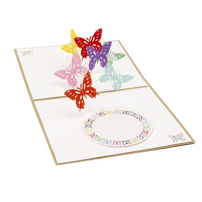 3d Pop Up Origami Papier Decoupe Au Laser Cartes De Voeux Fait A La Main Vintage Arc En Ciel Mouches Cartes Postales D Anniversa Achat Vente Carte Correspondance 3d Pop Up Origami Papier
