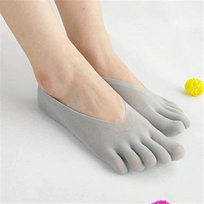 5 paires de chaussettes de compression orthopédiques pour femmes chaussettes dorteil respirantes à bout fendu à cinq doigts (gris)