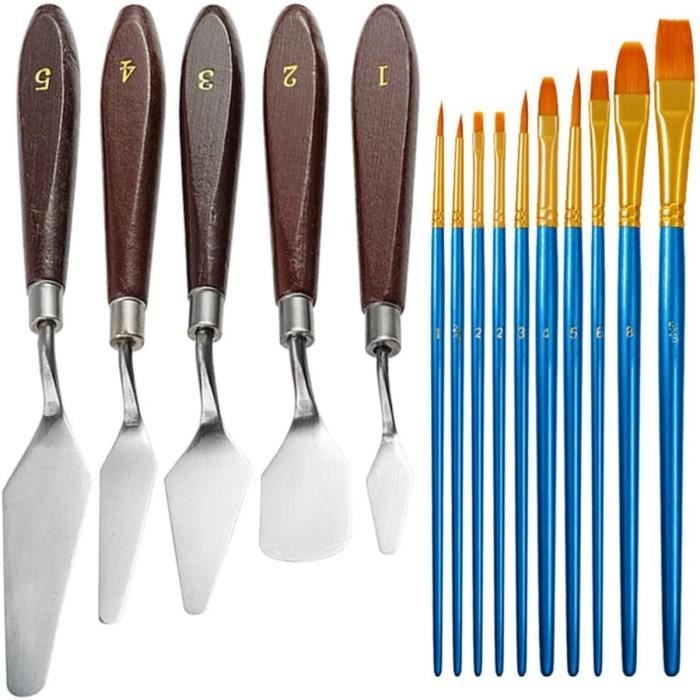 Set De 25 Couteaux à Palette En Acier Inoxydable - Pour Peinture, Modelage, Décoration - Étui Inclus