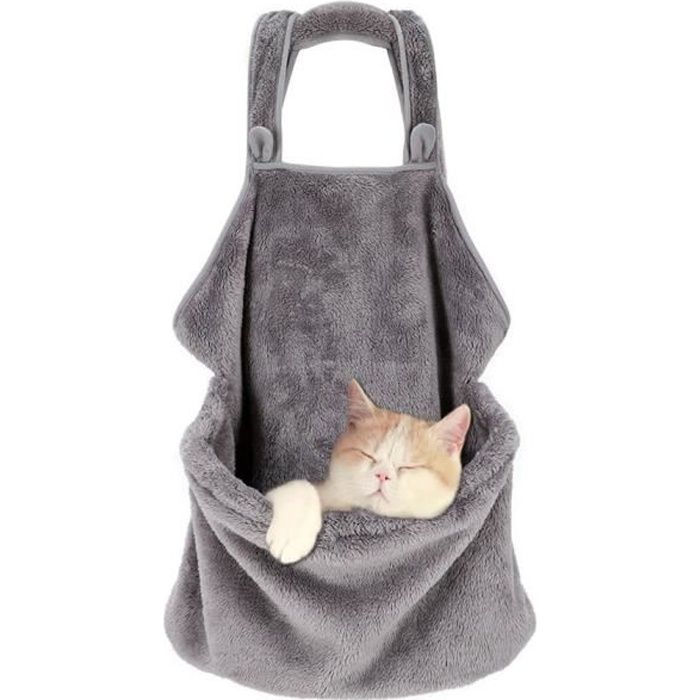 Sac Panier Transport Chien Chat En Avion Sac Ventral De Transport Pour Chien Chat Porte Chien Ventral En Laine Respirable Gris Cdiscount