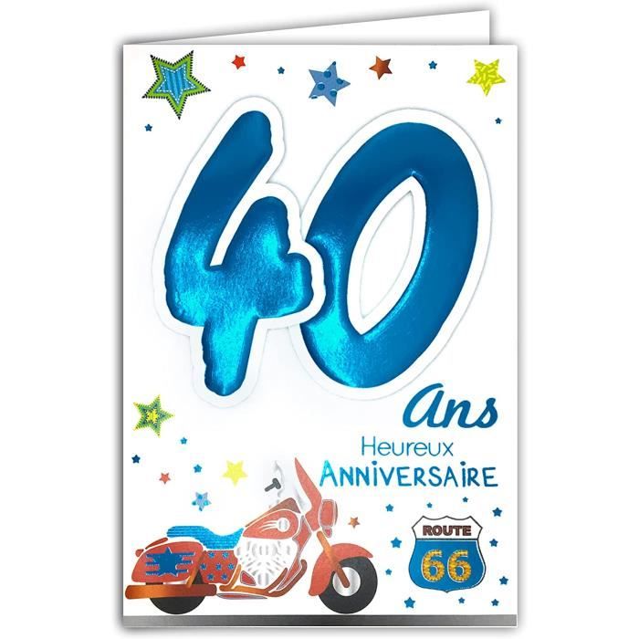 6931 Carte Anniversaire 40 Ans Homme Motif Moto Route 66 Usa United States Of America Etatsunis Amerique Etoiles Stars 366 Cdiscount Beaux Arts Et Loisirs Creatifs