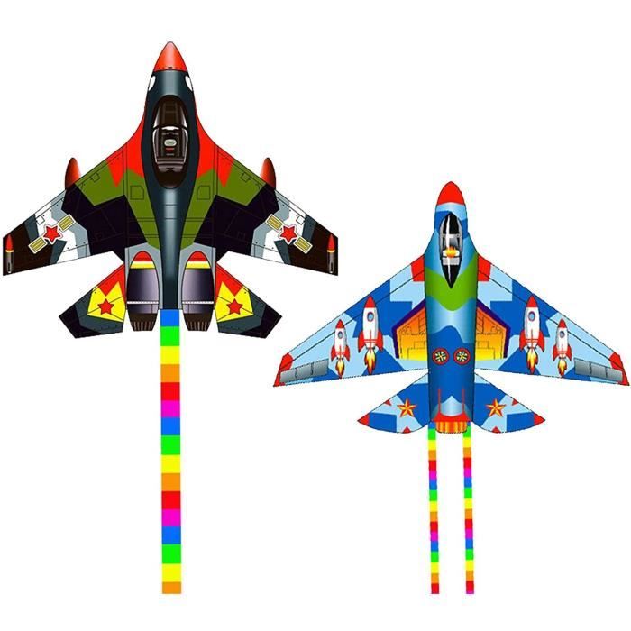 Touch The Sky Cerf-Volant Avion Coloré – 1m X 1,2m, Structure Fibre Verre, Sac & Corde 30m Inclus