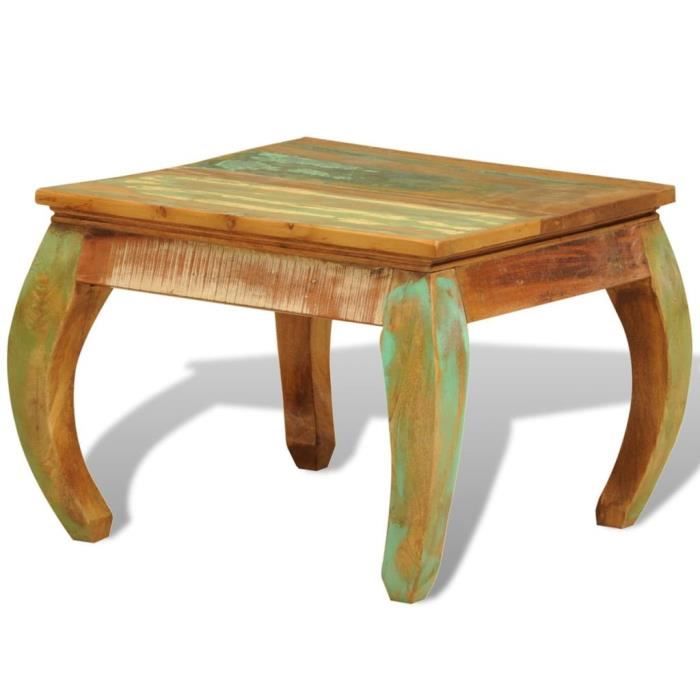 neuf table basse de salon, bout de canapé vintage bois recyclé ,60 x 60 x 45 cm|8499