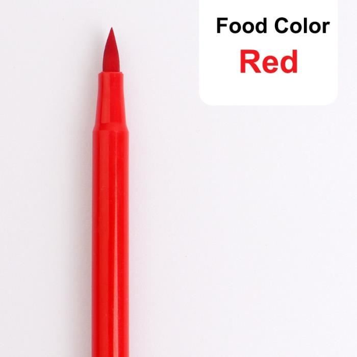 Rouge Marqueurs à encre comestibles, stylo à pigments, brosse de