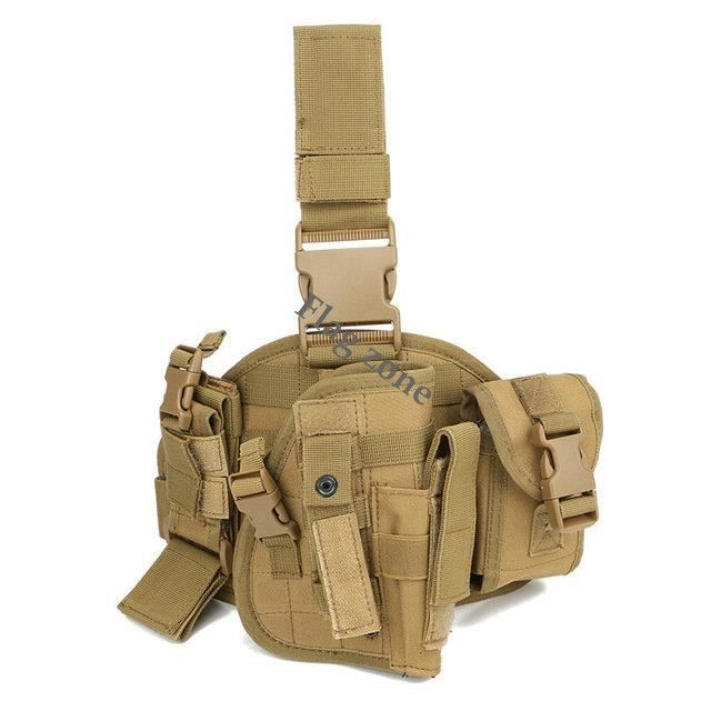 Étui De Jambe Tactique Réglable – Pour M9/M92, Polymère, Sangle Cuisse, Poche Magazine Et Lampe