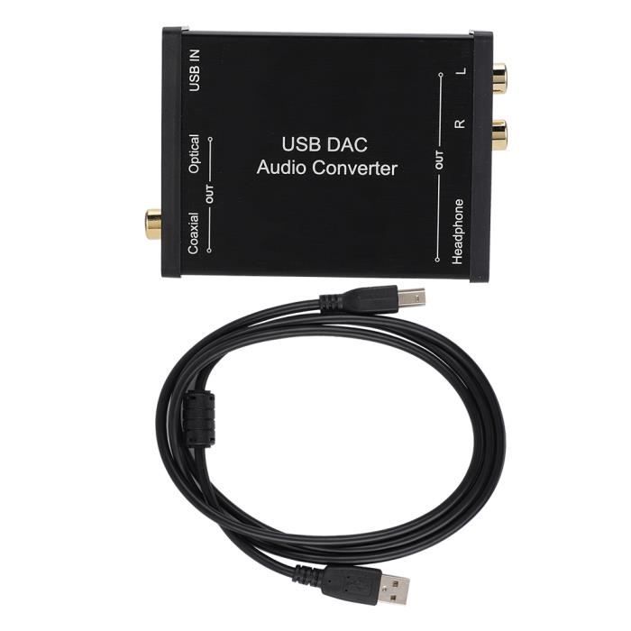 ASHATA Convertisseur audio USB DAC, GV-023 Convertisseur audio numérique vers analogique DAC Carte son audio USB pour Windows