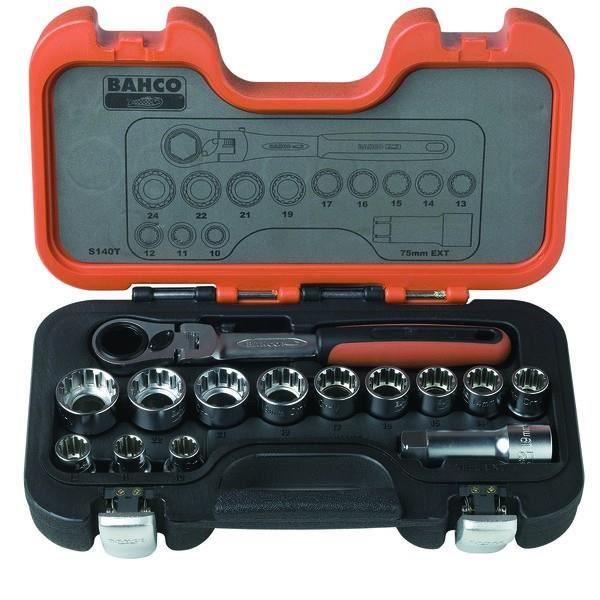 Jeu de douilles de perçage BAHCO S140T Alliage d'acier haute performance - vue 2