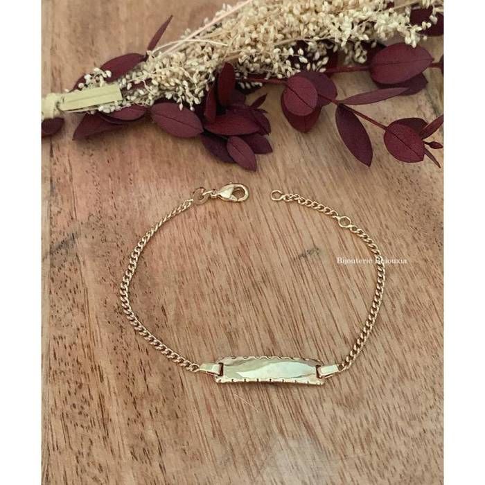 Bracelet Gourmette Personnalisable - BIJOUXIA - En Plaqué Or 18 Carats - Mixte - 16 cm - Neuf