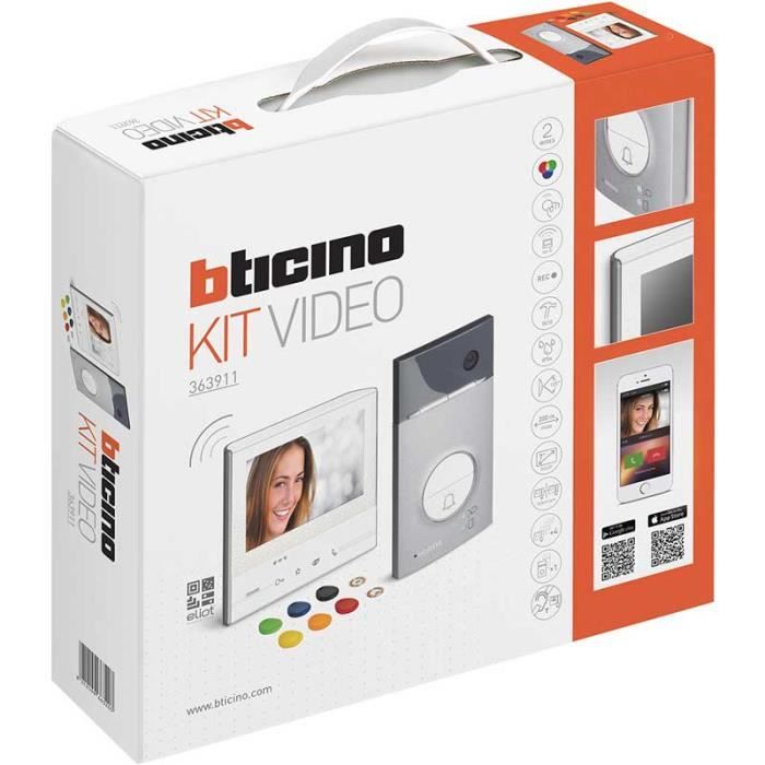 Interphone vidéo couleur - BTICINO - Classe 300 X13E - Transfert dappel smartphone - Moniteur tactile - Contrôle daccès badges
