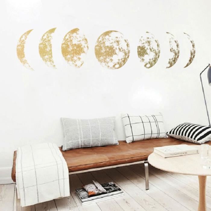 Déco Murale Phase De Lune - Set De 5 Pièces Style Bohème Scandinave