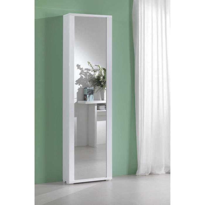 Dmora Meuble à chaussures Dcandel Mobilier de salle e avec porte miroir Meuble à chaussures avec 7 étagères 50x32hx182 cm Blanc Dmora Meuble à chaussures Dcandel Mobilier de salle e avec porte miroir Meuble à chaussures avec 7 étagères 50x32hx182 cm Blanc
