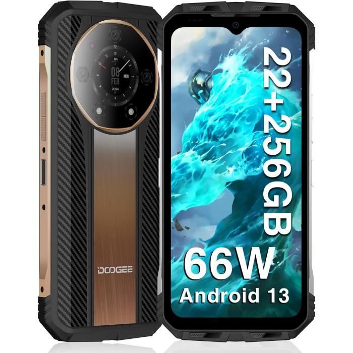 DOOGEE S110 Smartphone Robuste 20Go + 256Go Caméra 50MP 6,58'' FHD+ IP68 Étanche Téléphone 10800mAh NFC Double SIM 4G GPS - or