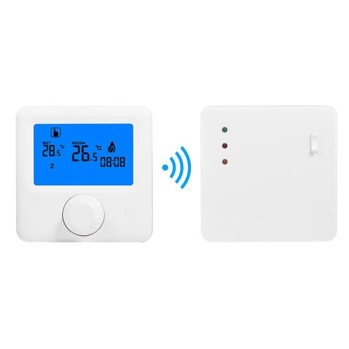 EJ.life Thermostat numérique Régulateur de température de thermostat de chauffage sans fil numérique LCD RF pour système de