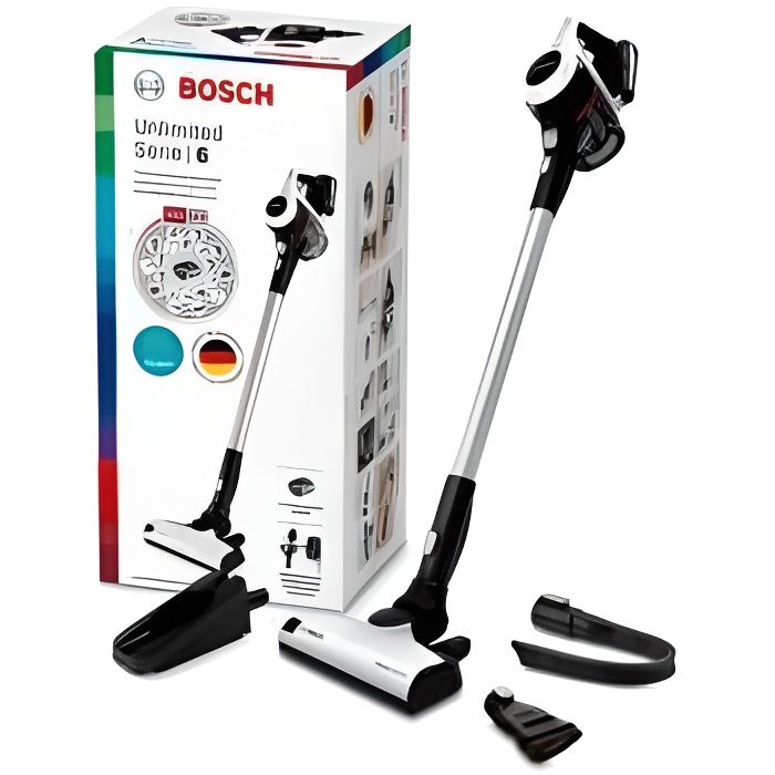 Aspirateur balai sans fil - Bosch - Unlimited Série I 6 - Blanc - Sans sac - Multifonction - Generique
