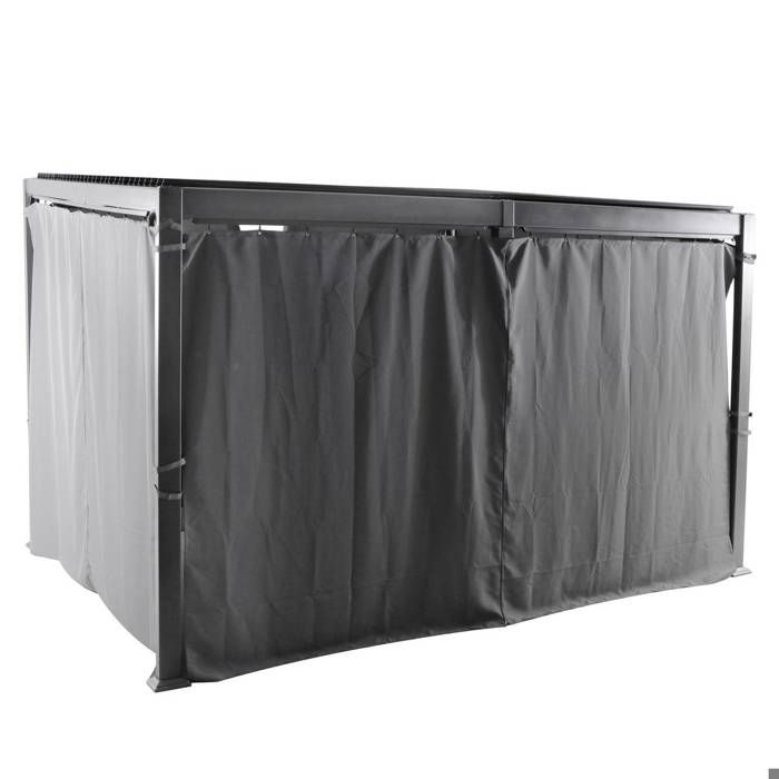 Rideaux pour pergola Avila ardoise 4x3m en polyester - Hespéride Rideaux pour pergola Avila ardoise 4x3m en polyester - Hespéride