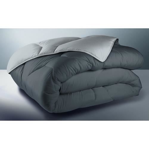 Couette bicolore microfibre 350 g/m², gris / anthracite