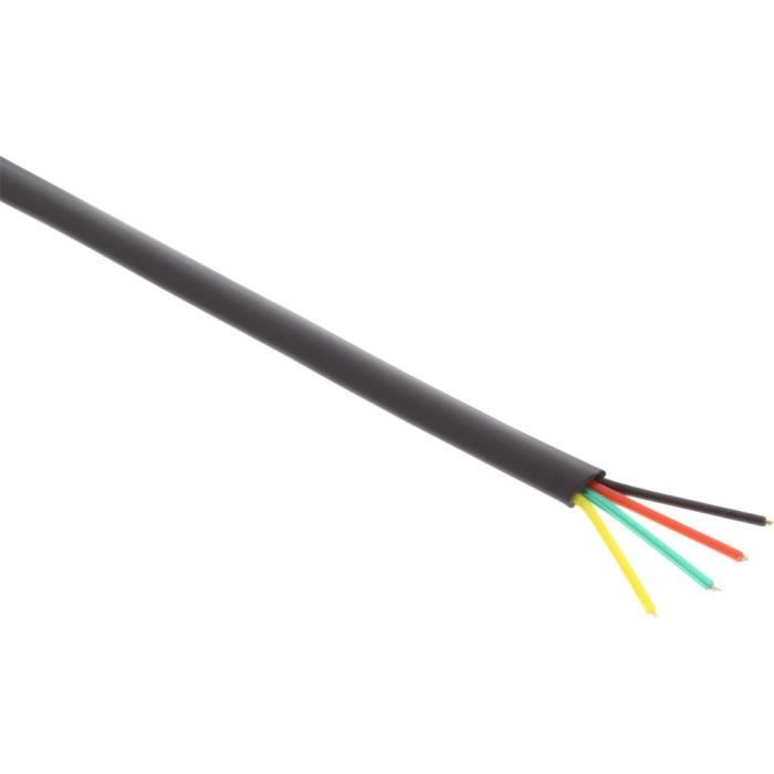 Câble téléphone InLine 6 conducteurs ruban noir 100 m — couronne