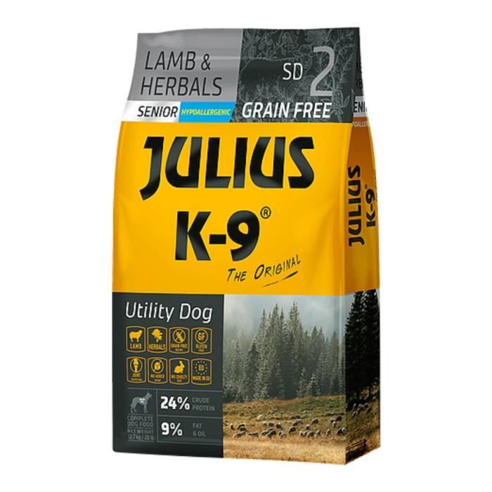 Julius-K9 Lamb & Herbals - Croquettes sans céréales - Pour les chiens âgés - 10kg