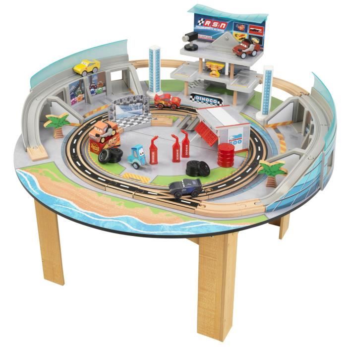 Garage Avec Circuit De Course Cars En Bois Sur Table (Flash Mcqueen) -  Cdiscount Jeux - Jouets