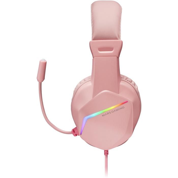 Casque Micro Gamer - MARS GAMING - MH122 RGB - Rose - Filaire - Stéréo - 18m
