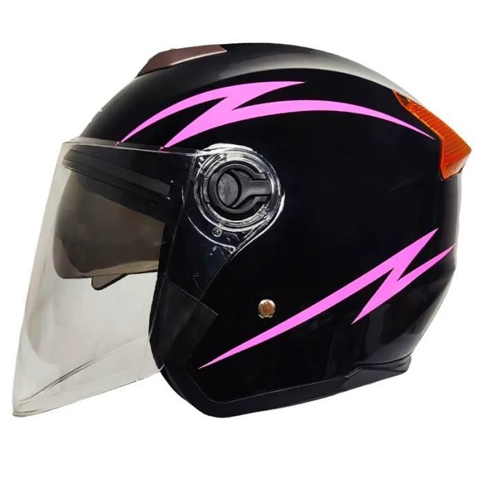 Casque Moto Open Fresh Pro – Demi-Coquille, Style Léopard, Léger 800g (Certifié EUR)