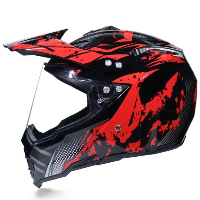 Casque noir moto cross Clearance
