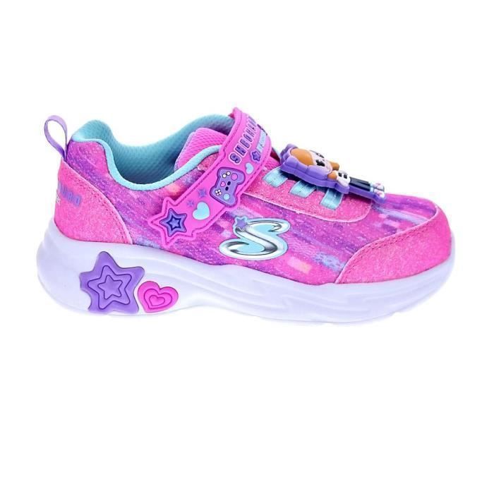 Skechers Chaussures enfant - SKECHERS - Snuggle Sneaks - Rose - Fermeture scratch - Tige textile