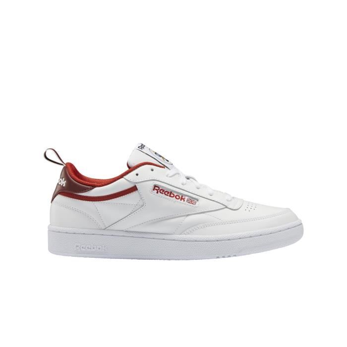 chaussures de tennis reebok classics club c 85 - rouge foncé/rouge bordeaux/blanc - homme - adulte