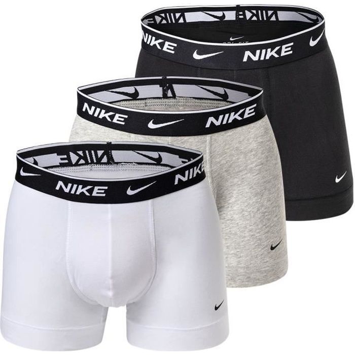 Nike Caleçon Homme - uni, Paquet de 3 Blanc/gris/noir - Cdiscount  Prêt-à-Porter