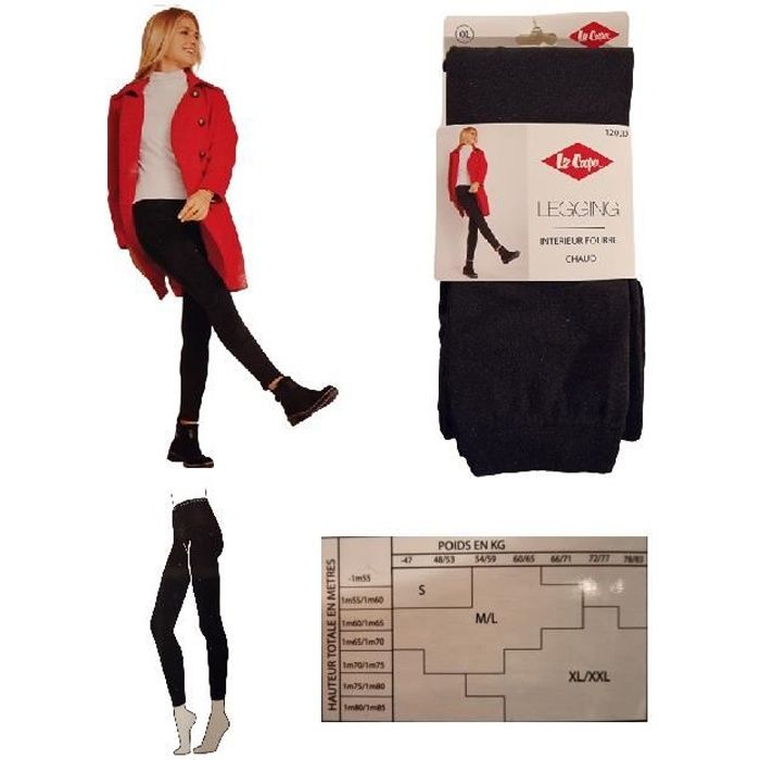 Lee Cooper Legging Femme Chaud Intérieur Fourré 1200 Den Noir - Cdiscount  Prêt-à-Porter