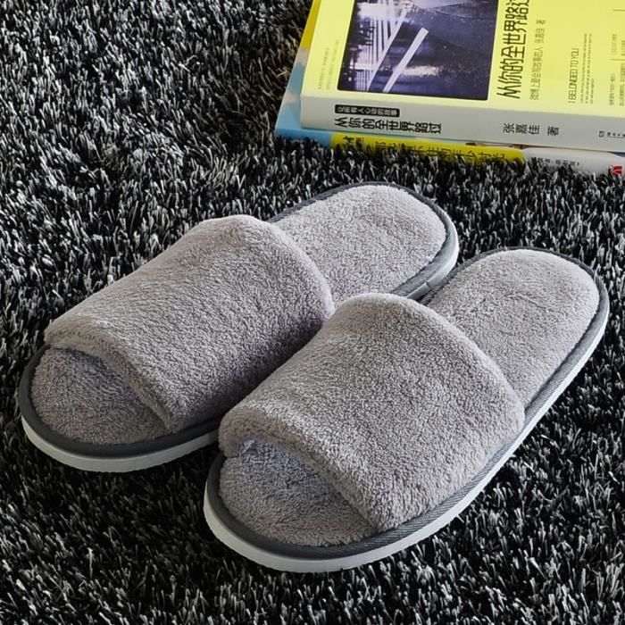Paire De Chaussons D'invité / Hôtel - Blanc - Taille Unique - Synthétique - Pour Homme Ou Femme - Neuf Avec Emballage
