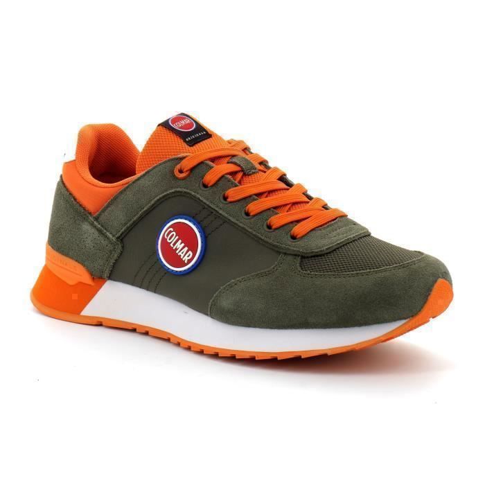 Baskets Travis Authentic Vert COLMAR Homme Nylon Lacets
