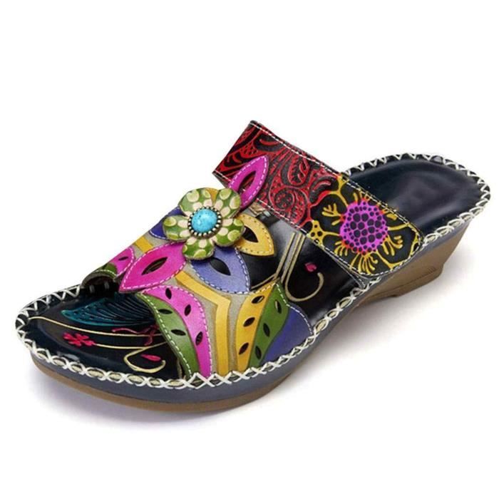Sandales sales ethniques femme