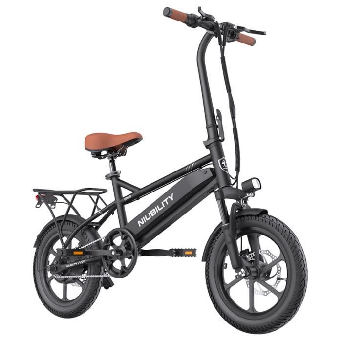Vélo électrique Niubility B16S, moteur 35OW, batterie 36 V 14,5 Ah, pneus 16 x 2,125 pouces, autonomie 60 km, freins à disque avant