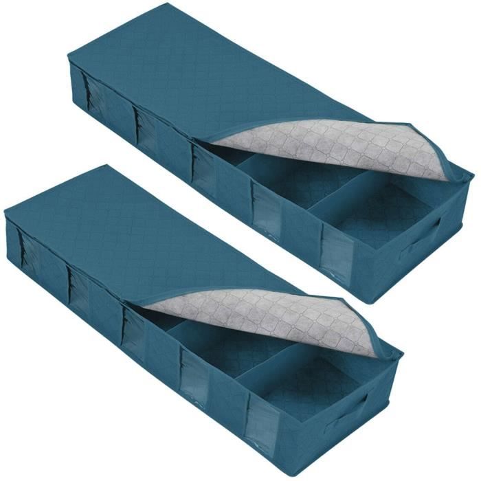 Retoo Organisateur De Chaussures Pour Le Placard Convient à 12 Paires Grandes Boîte Rangement Chaussures Range Chaussure Transparente Et Pliables 2 Compartiments Rangement Sous Le Lit